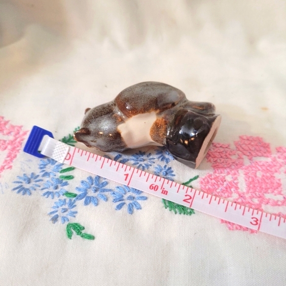 4/$26 Miniature Ceramic Owl Figurine with Brown & Blue Glaze - Picture 5 of 6